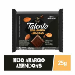 CHOCOLATE TALENTO MEIO AMARGO AMENDOAS 25GR